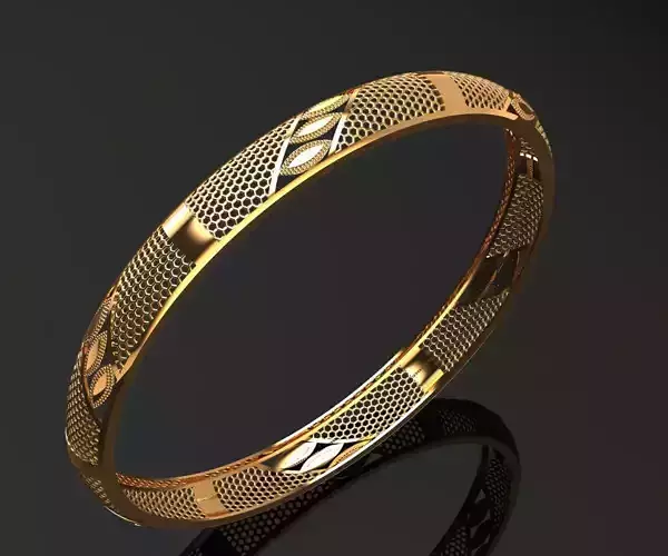 1198 Perforated Prism Bangle 9gm