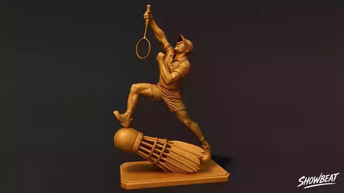 Golden Badminton Statue