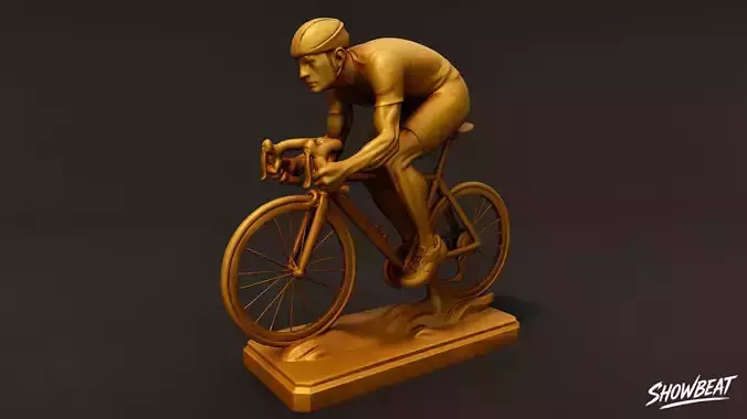 Golden Cycling Statue