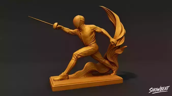 Golden Fencing Statue