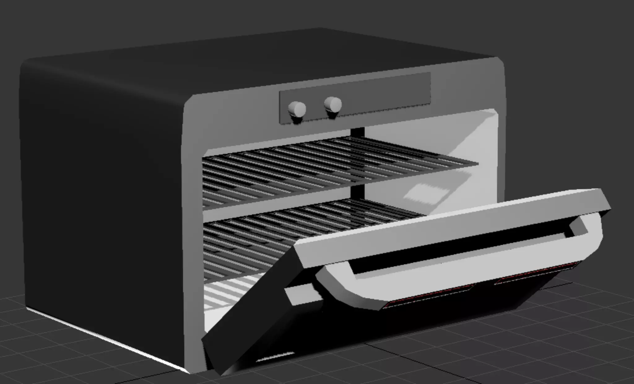 classic oven Low-poly 3D model_0
