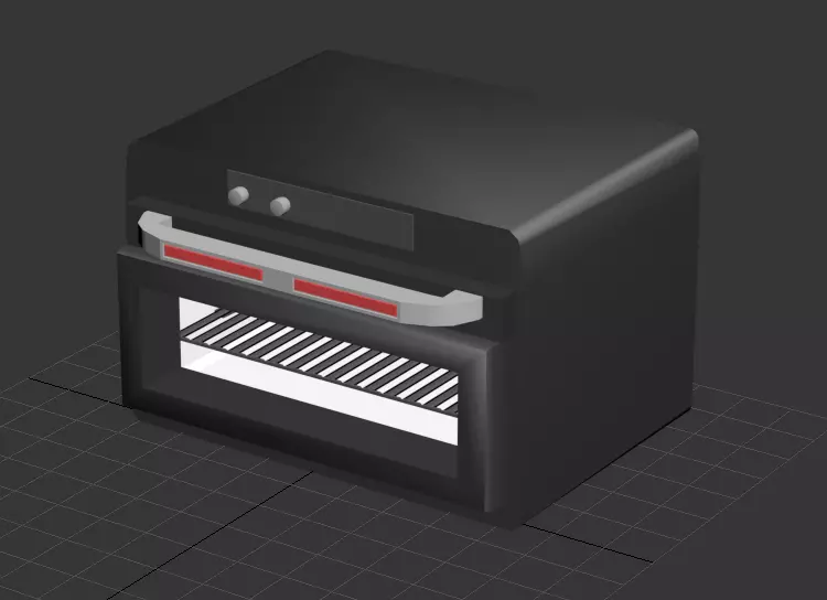 classic oven Low-poly 3D model_2
