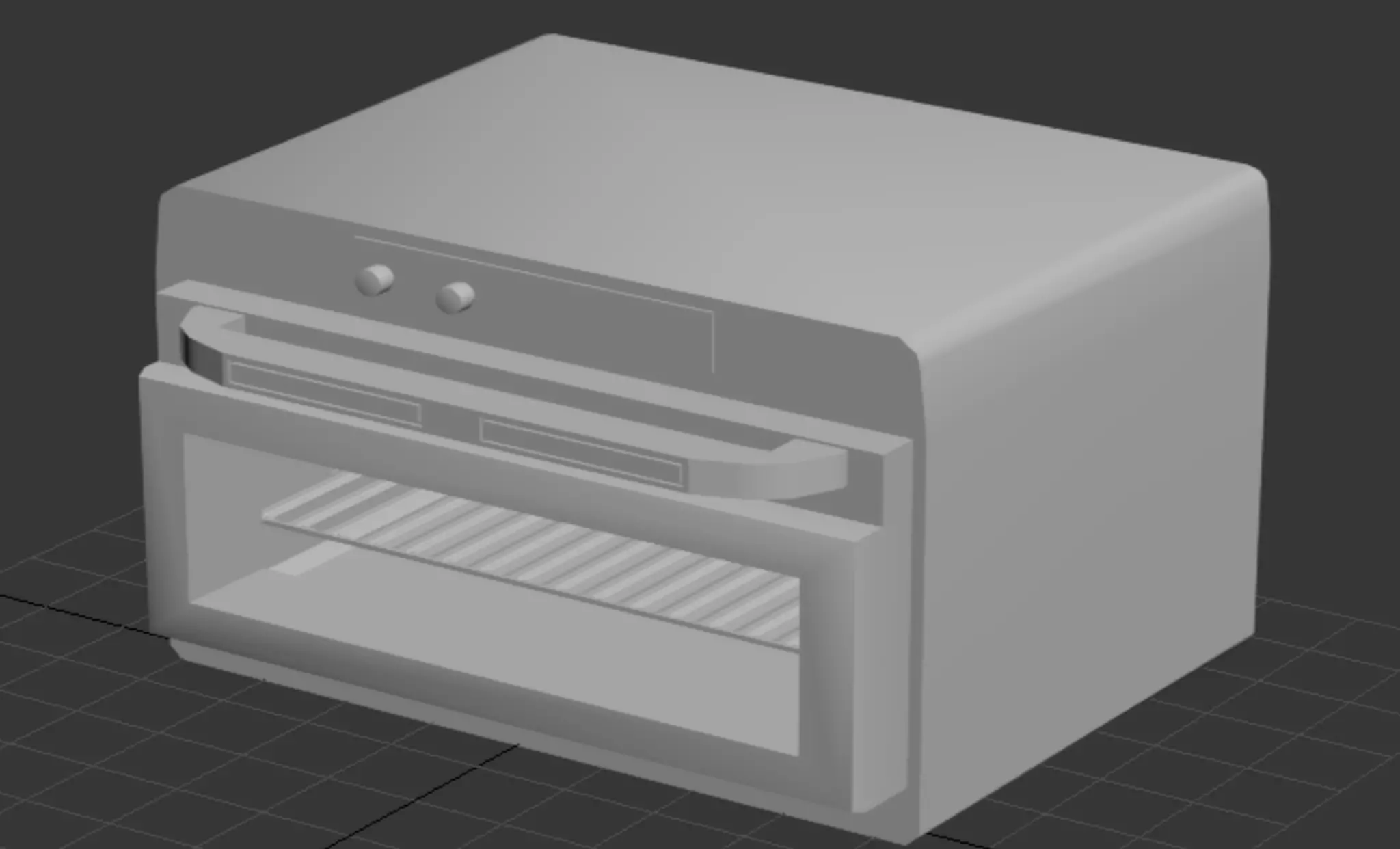 classic oven Low-poly 3D model_4