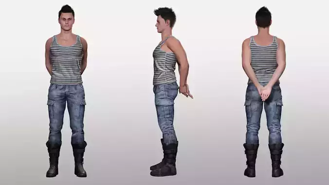 Realistic Male In Casual Outfit Survival Sport