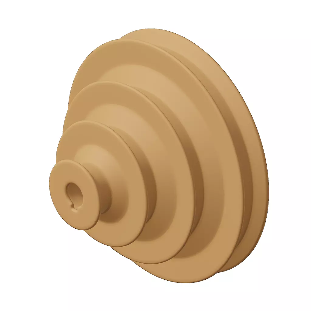 Plastic Step Cone Pulley Toy 3D model_1