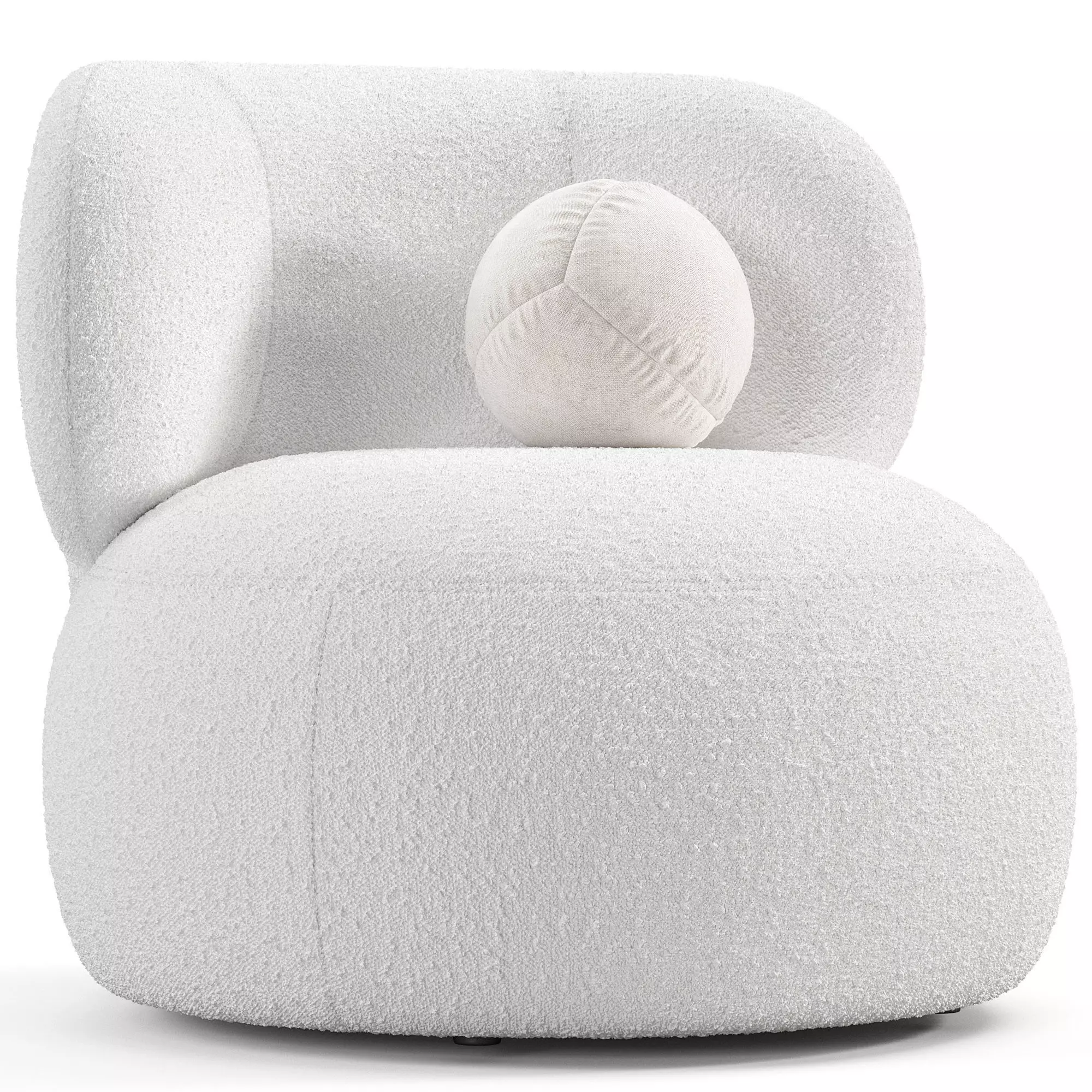 Brayden Stone Cream Woven Fabric Occasional Chair 3D model_2