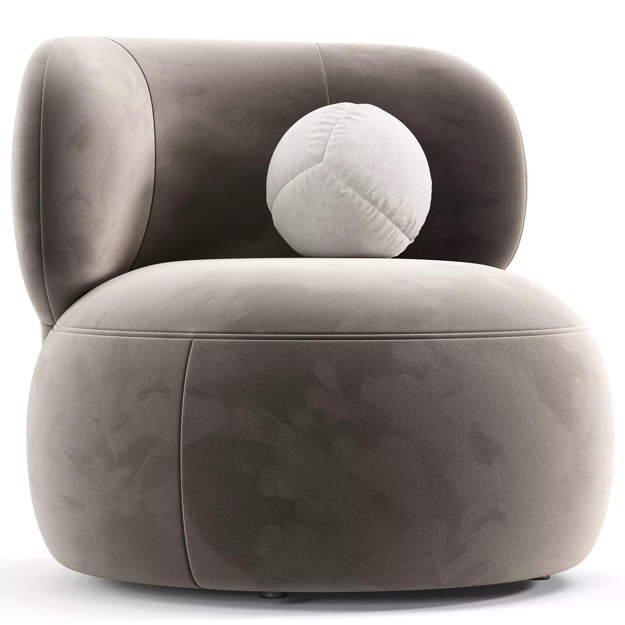 Brayden Stone Cream Woven Fabric Occasional Chair 3D model_5