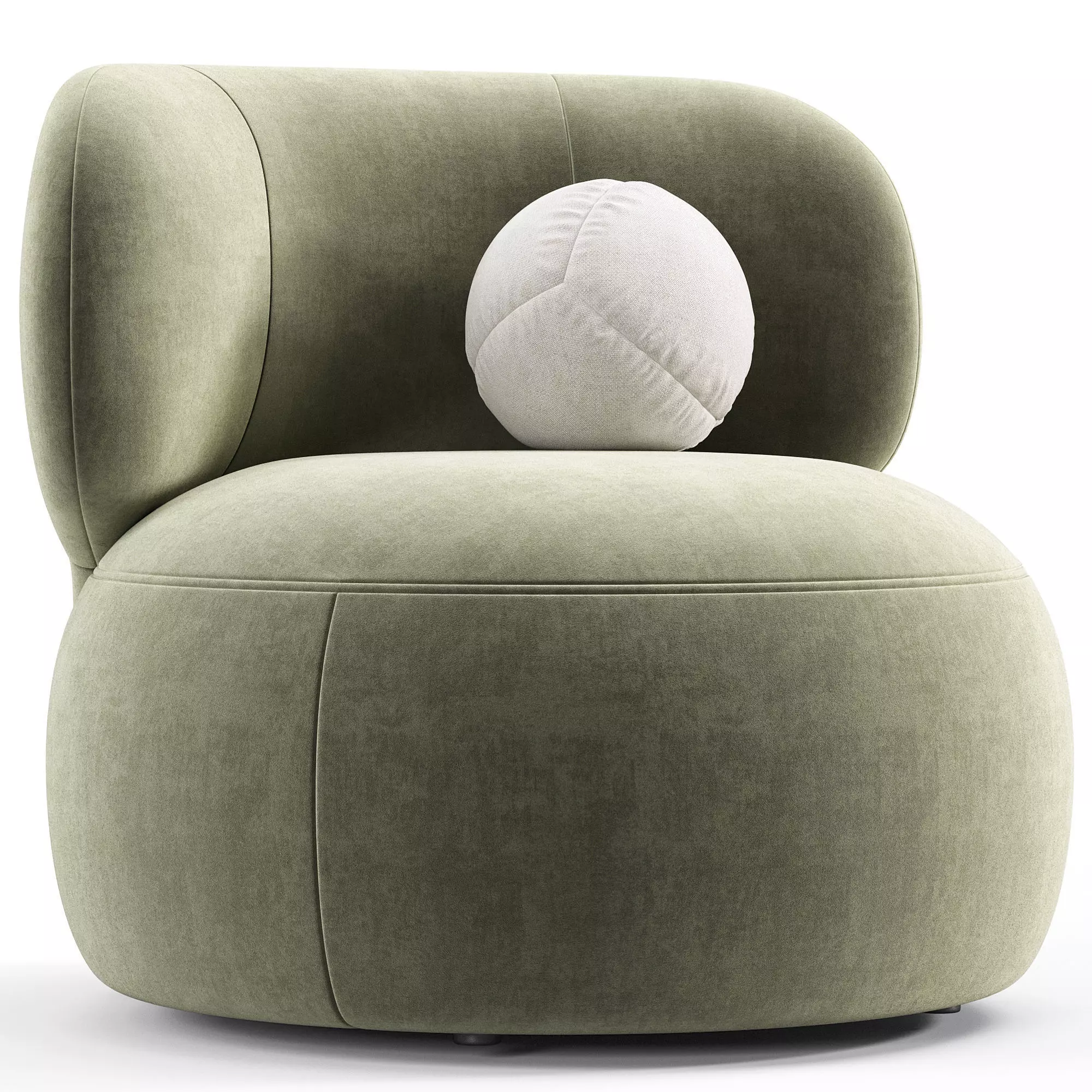 Brayden Stone Cream Woven Fabric Occasional Chair 3D model_3