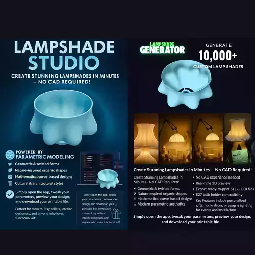 3D Lamp Shade Generator Customizable Lampshade  for 3D Printing 