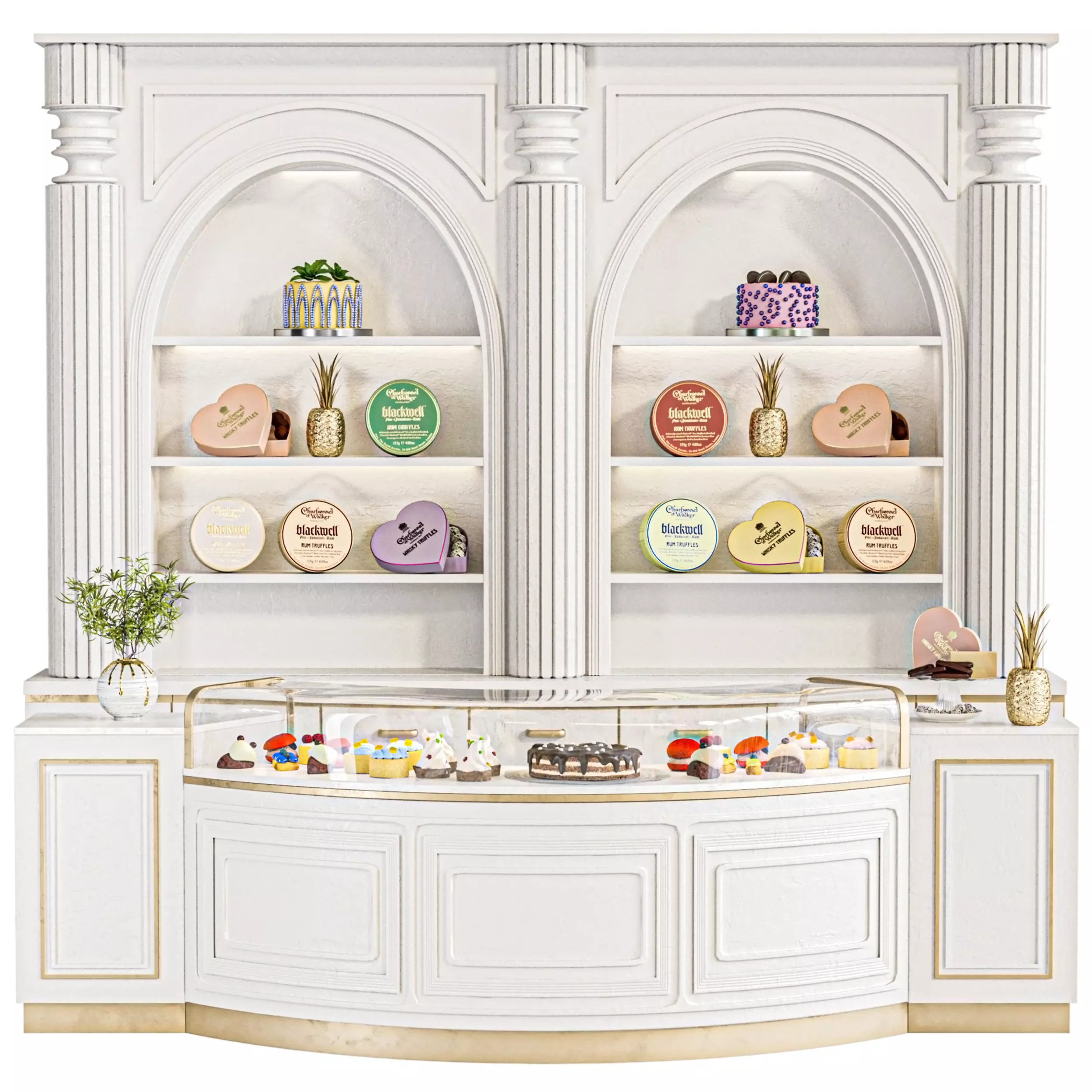 Cafe bakery Cafe with sweets Desserts 3D model