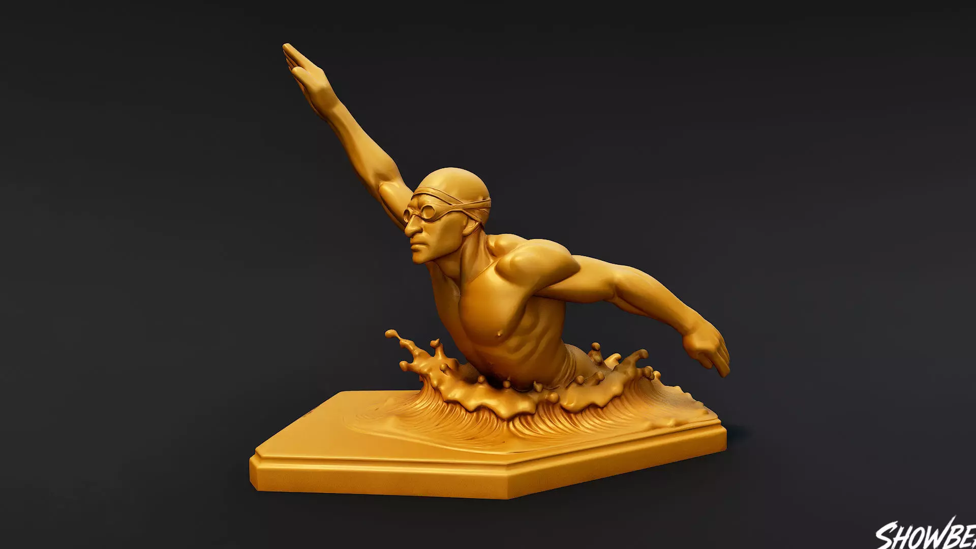 Golden Sports Statue Pack VOL2 Low-poly 3D model_18