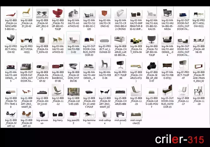 100 collection sofa in 3Ds max 3D model