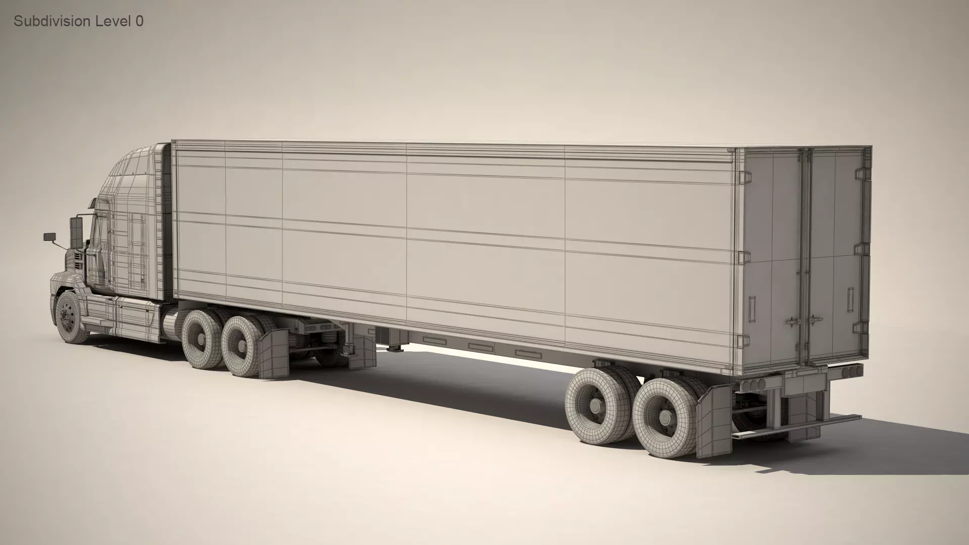 US Truck Box Trailer 3D model_12