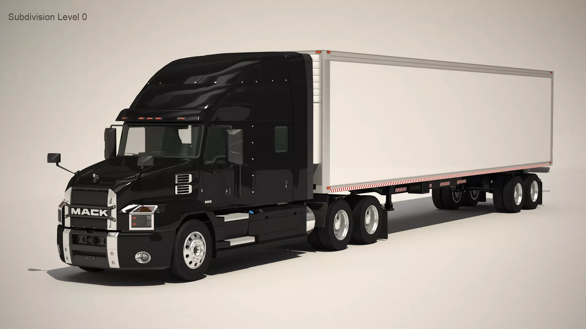 US Truck Box Trailer 3D model_9