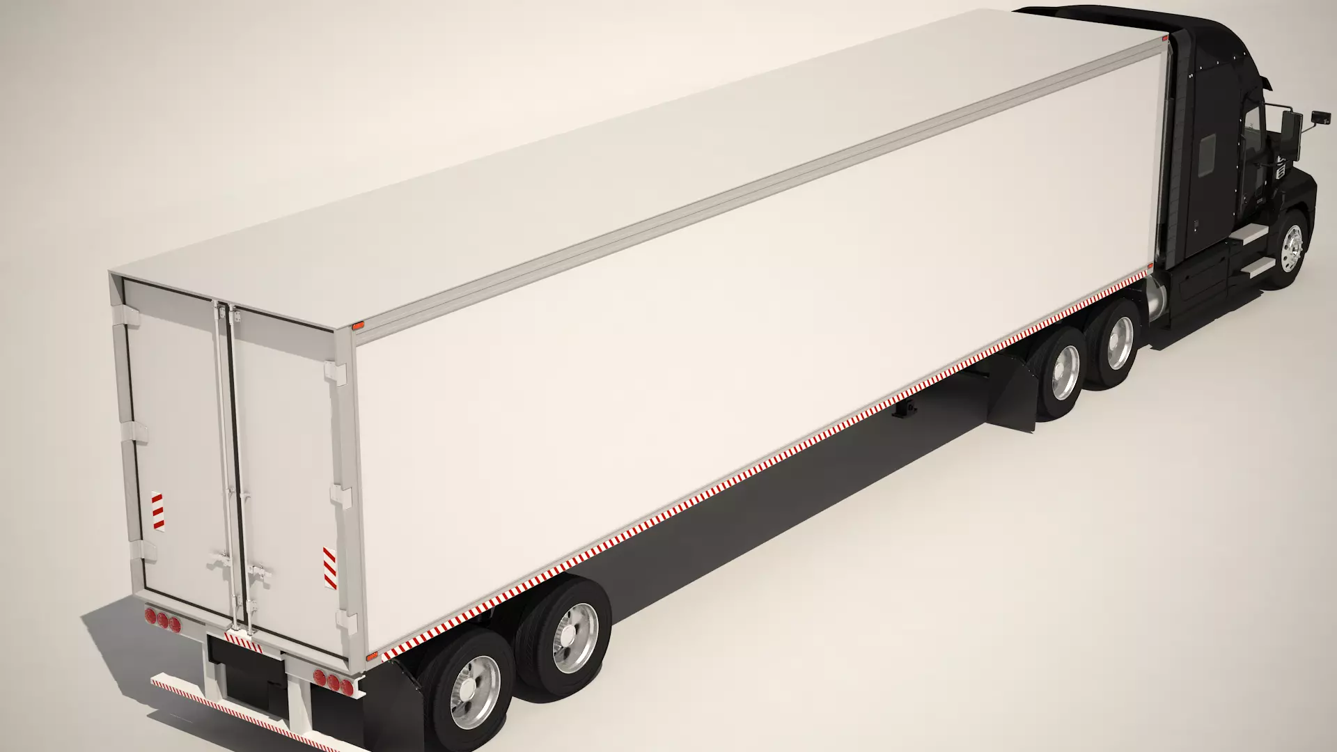 US Truck Box Trailer 3D model_6