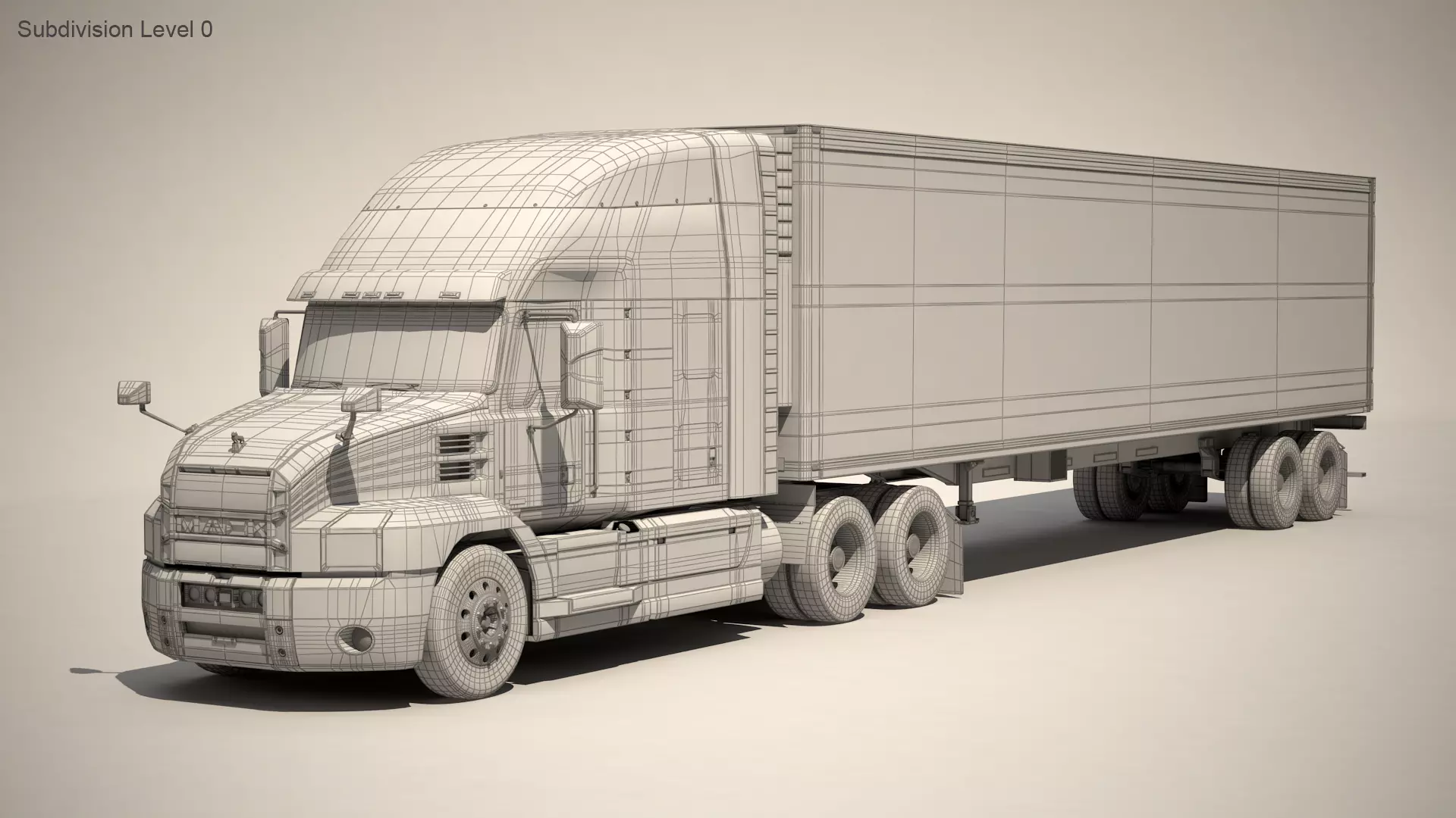 US Truck Box Trailer 3D model_10