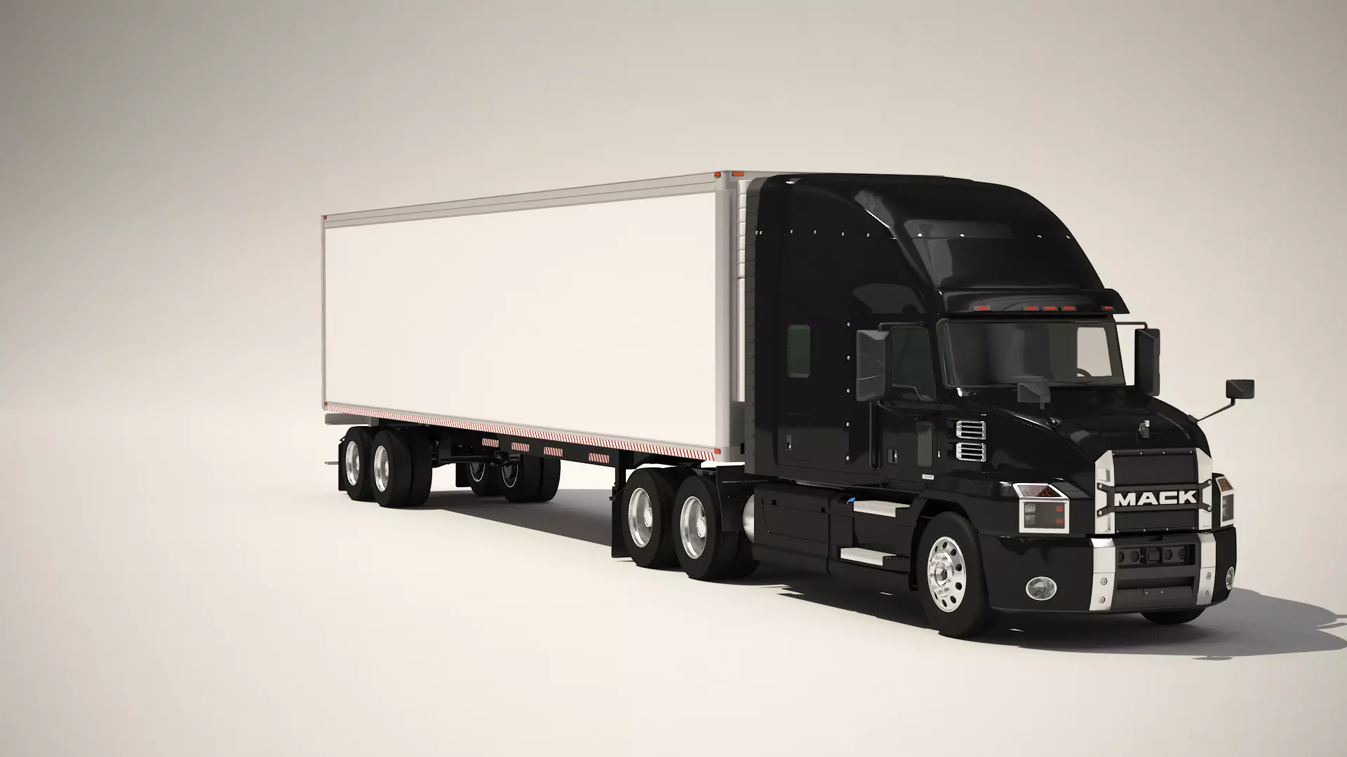 US Truck Box Trailer 3D model_3