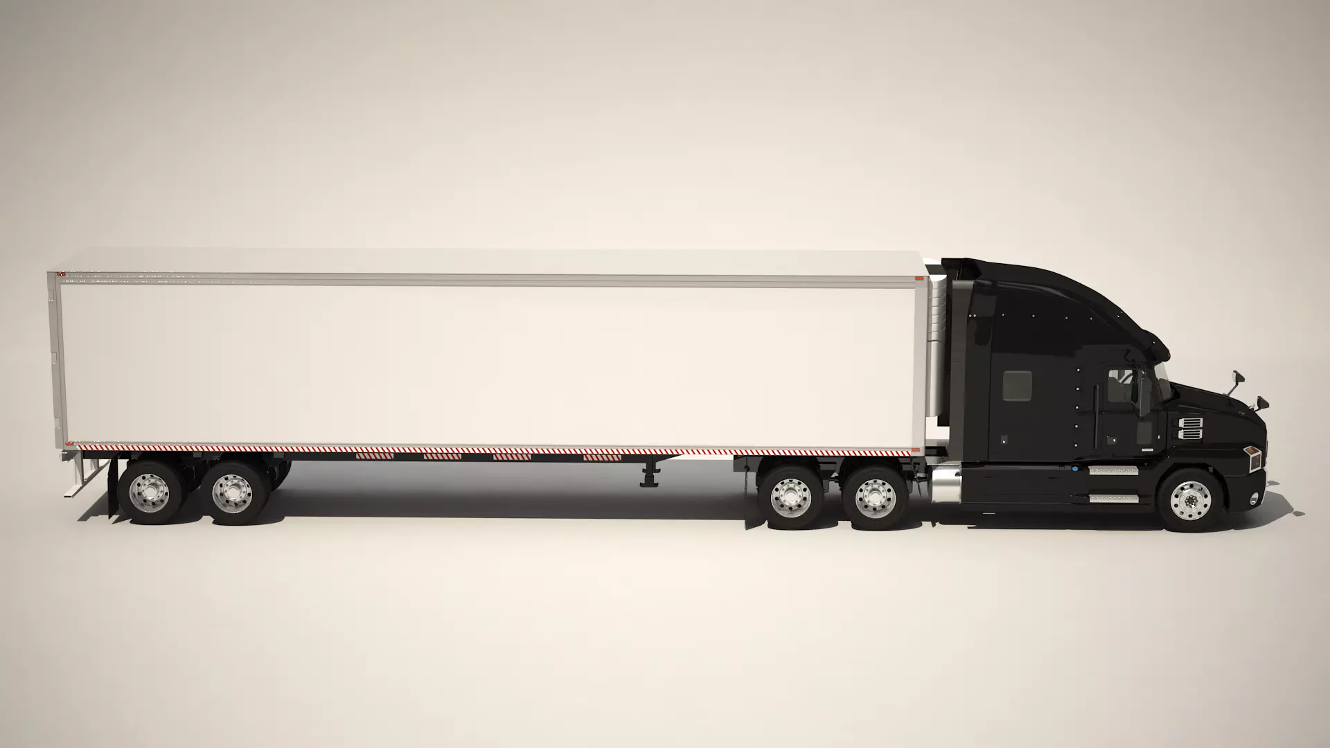 US Truck Box Trailer 3D model_4
