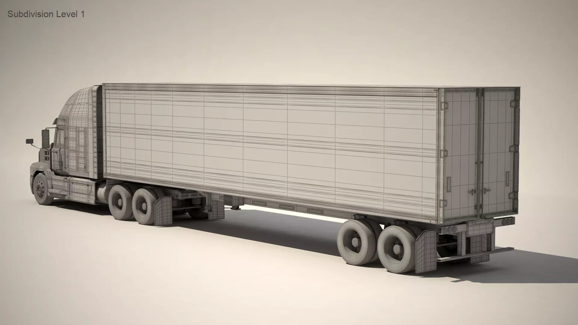 US Truck Box Trailer 3D model_13