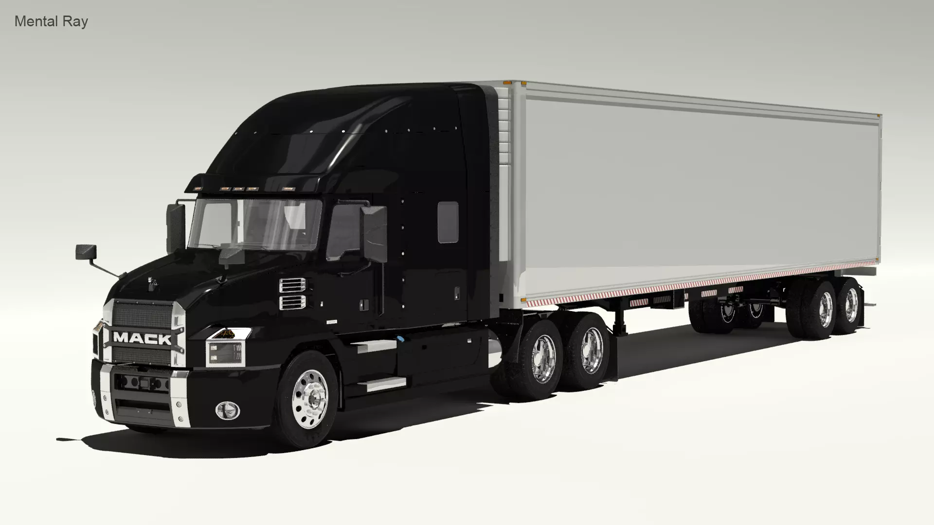 US Truck Box Trailer 3D model_8