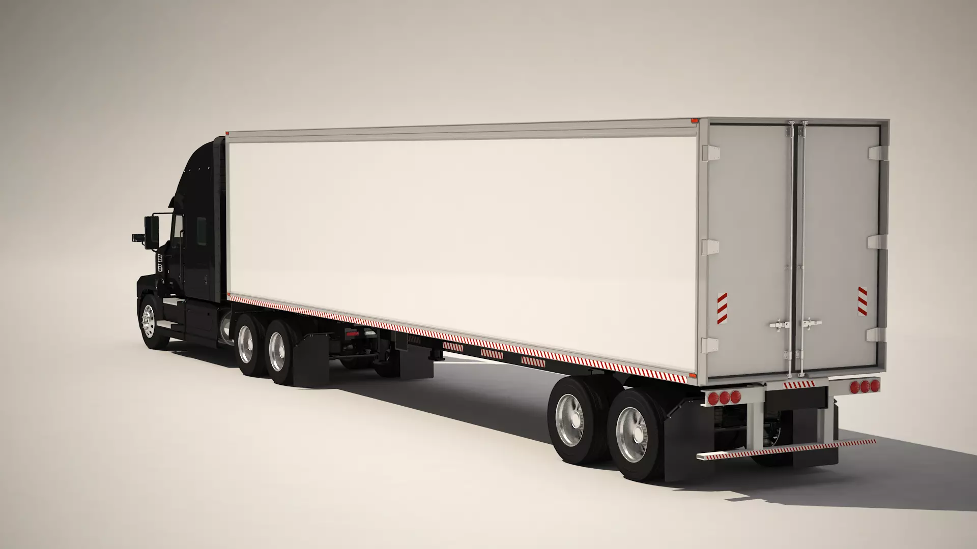 US Truck Box Trailer 3D model_2