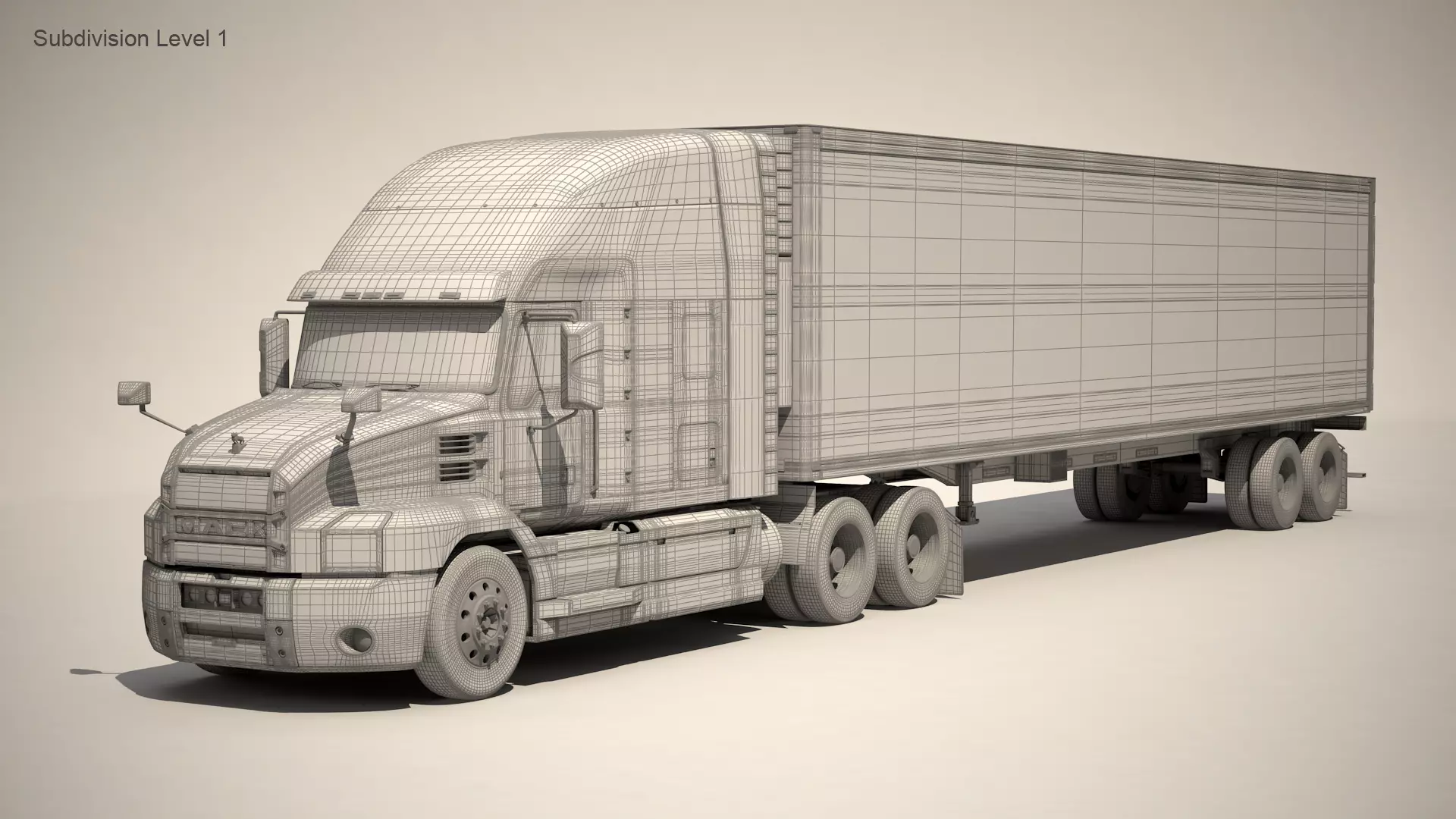 US Truck Box Trailer 3D model_11
