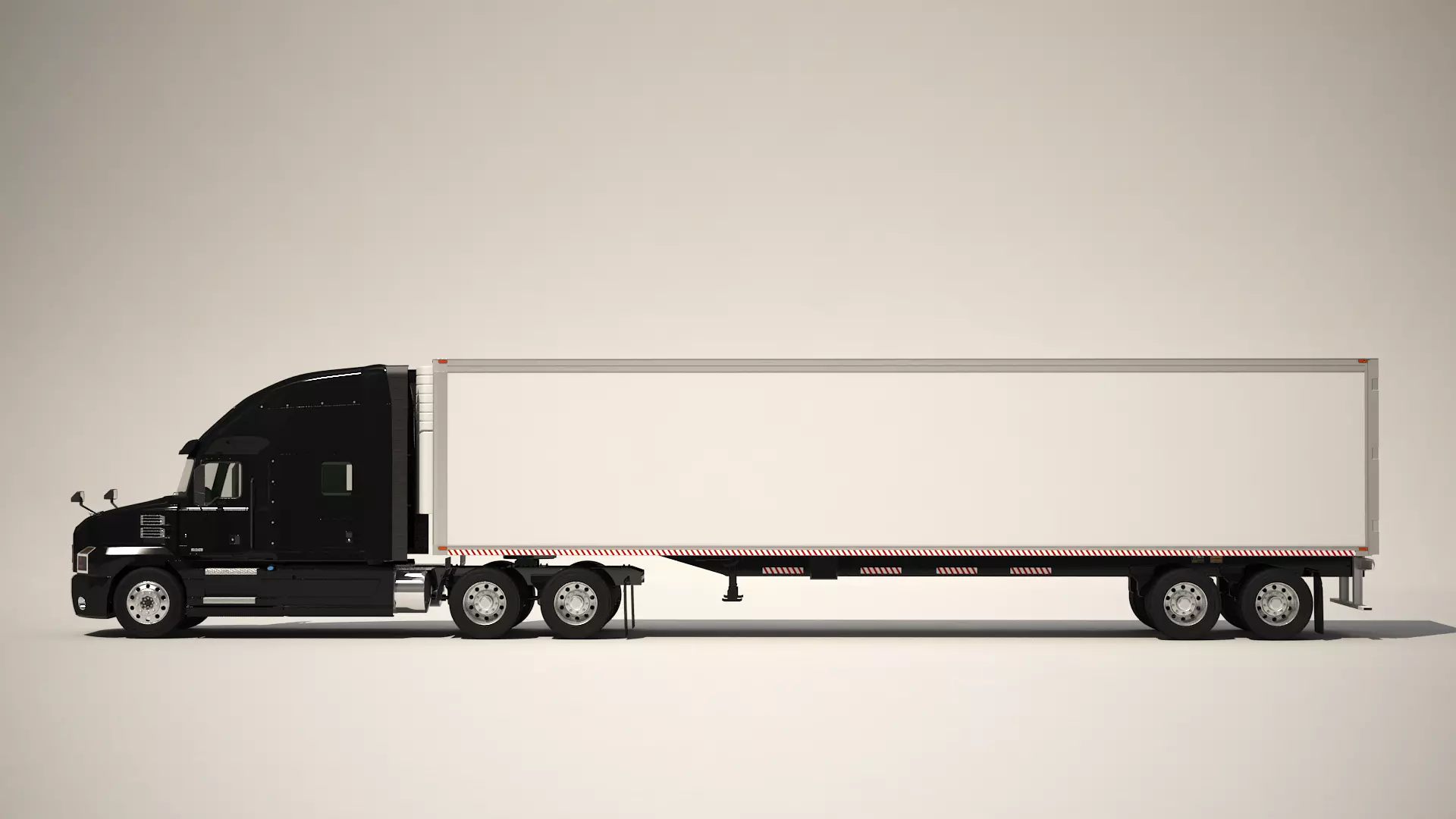 US Truck Box Trailer 3D model_0