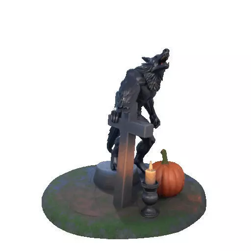 2860 COLOR Werewolf Howling with Skull 3D Model 3D print model_18
