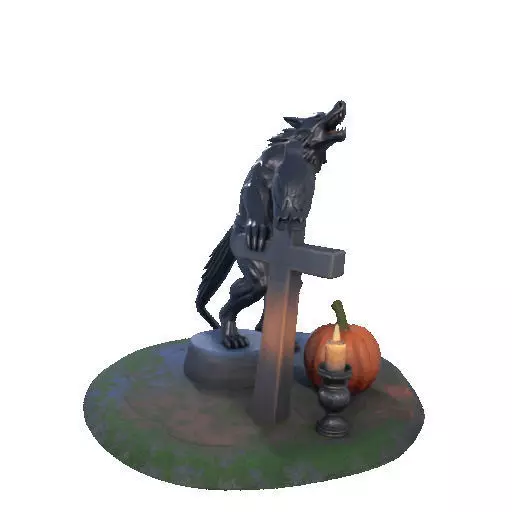 2860 COLOR Werewolf Howling with Skull 3D Model 3D print model_19