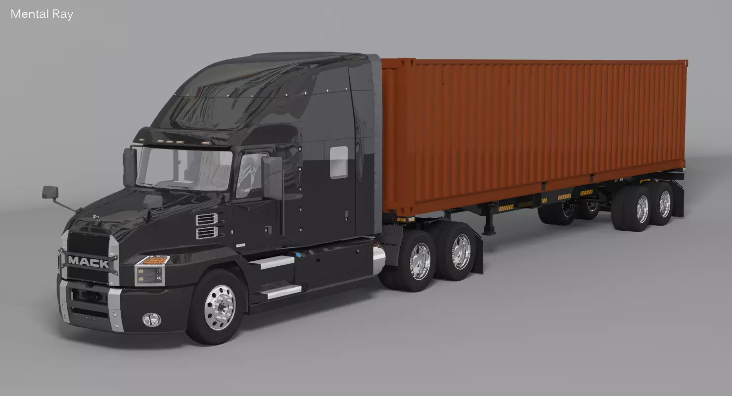 US Semi-Trailer Container Trailer 3D model_7
