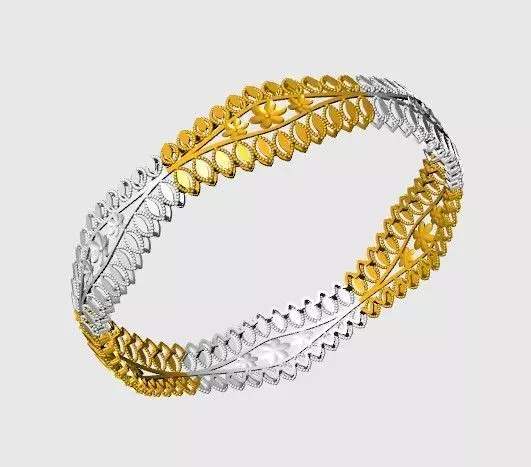 1189 Leaf Loom Elegance Bangle 12gm 3D print model_1