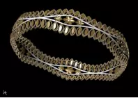 1189 Leaf Loom Elegance Bangle 12gm 3D print model_2