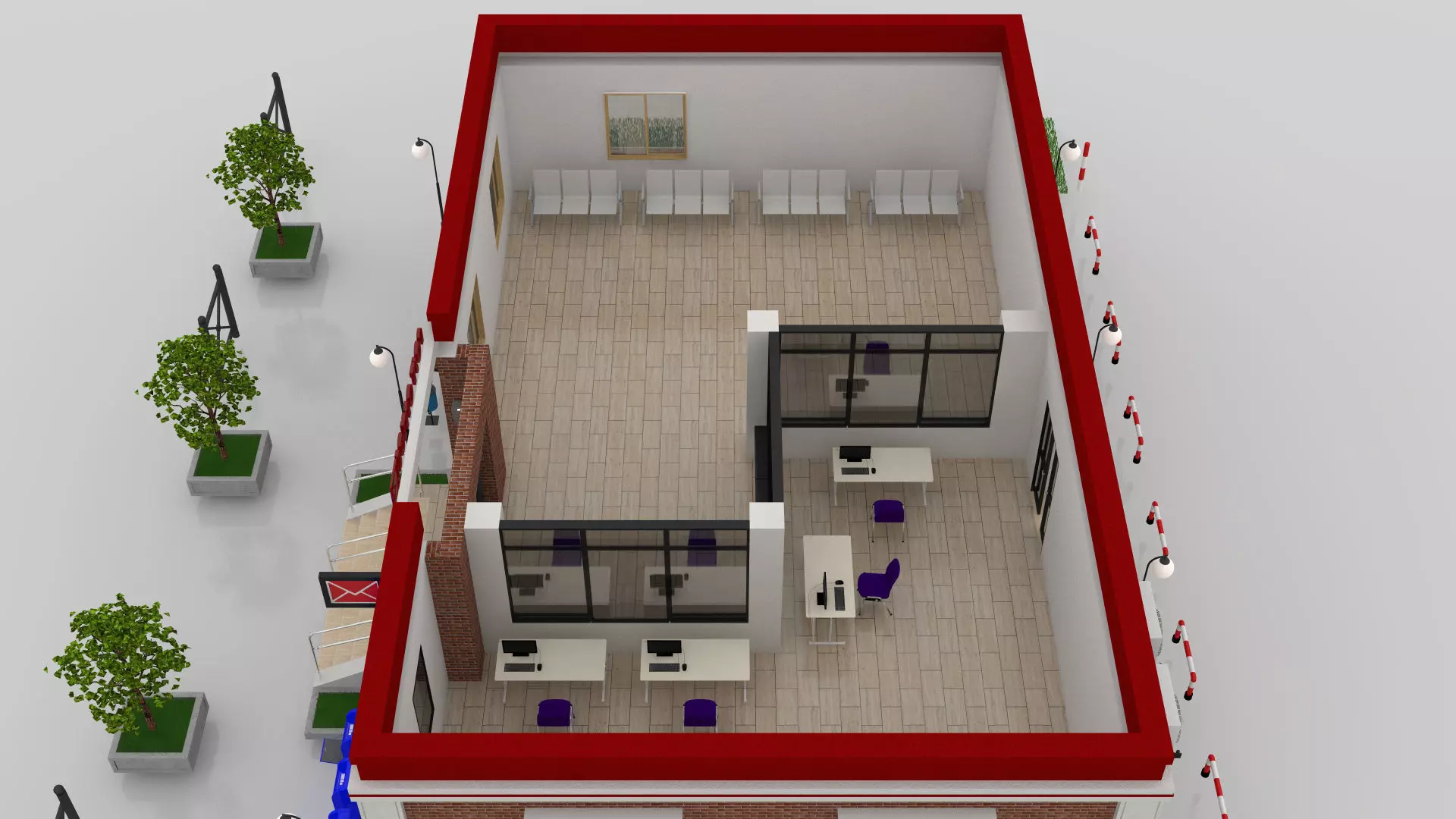 Post Office Low-poly 3D model_2