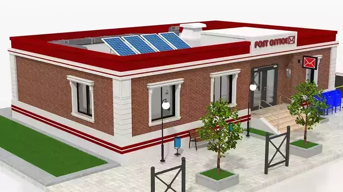 Post Office Low-poly 3D model 5