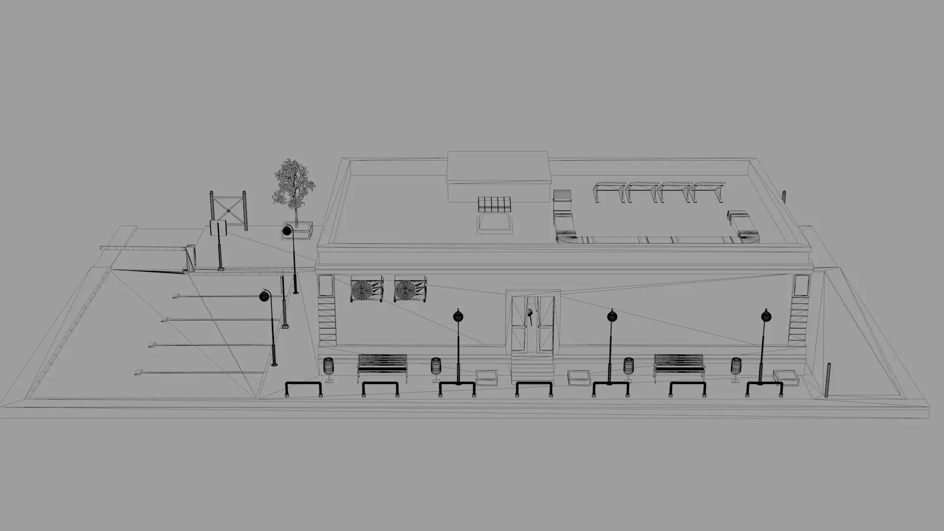 Post Office Low-poly 3D model_13