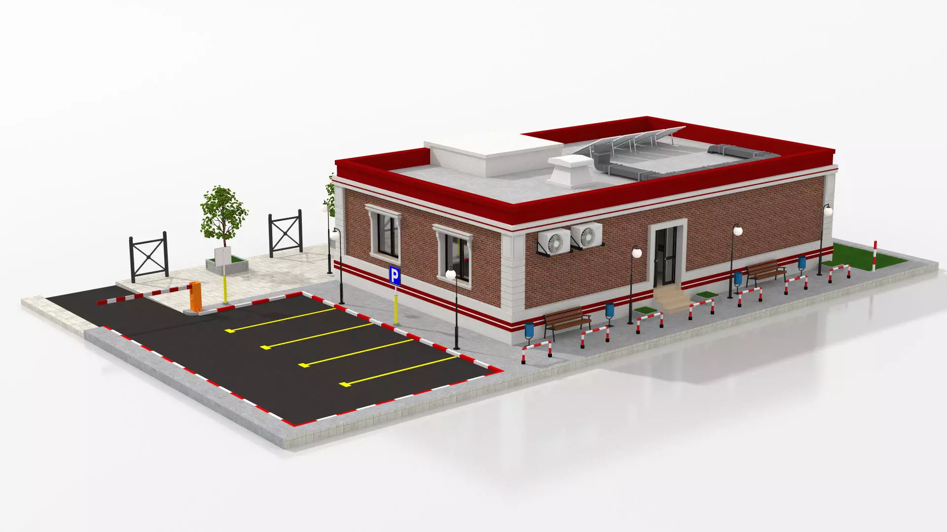 Post Office Low-poly 3D model_8