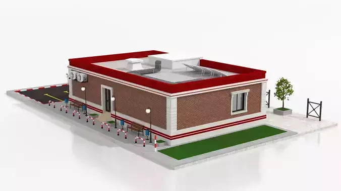 Post Office Low-poly 3D model 6
