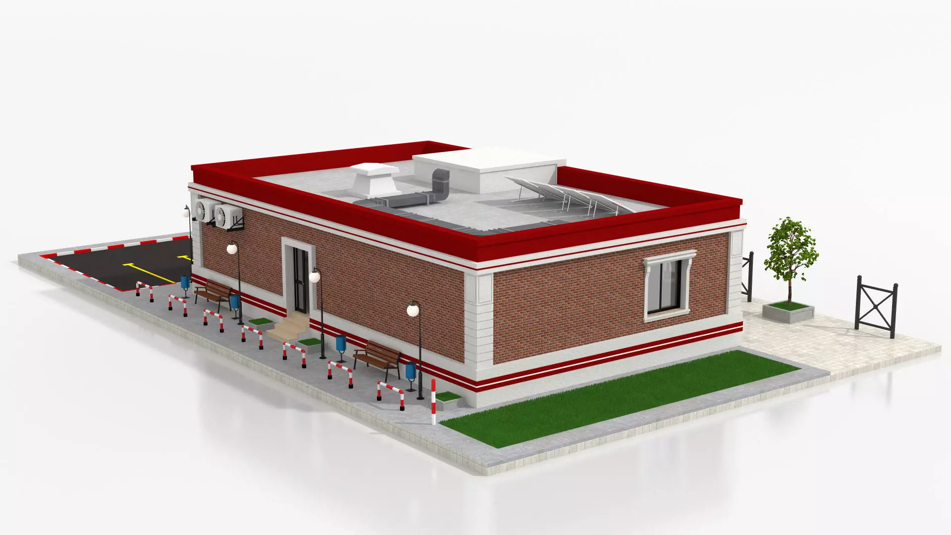 Post Office Low-poly 3D model_5