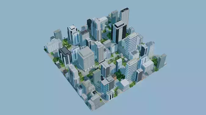 City Downtown Skyscraper Street 05 - DAY