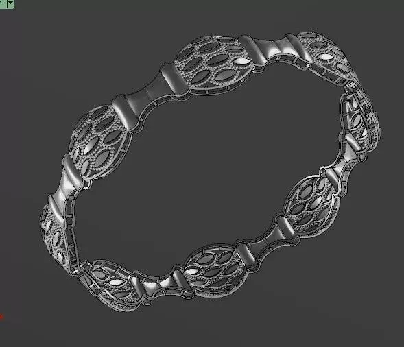 1181 Petal Link Elegance Bangle 10gm 3D print model_3