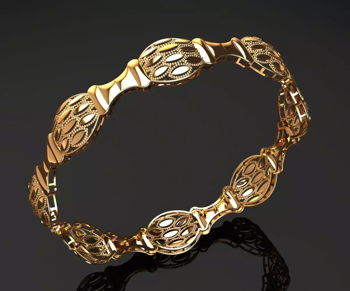 1181 Petal Link Elegance Bangle 10gm 3D print model_0