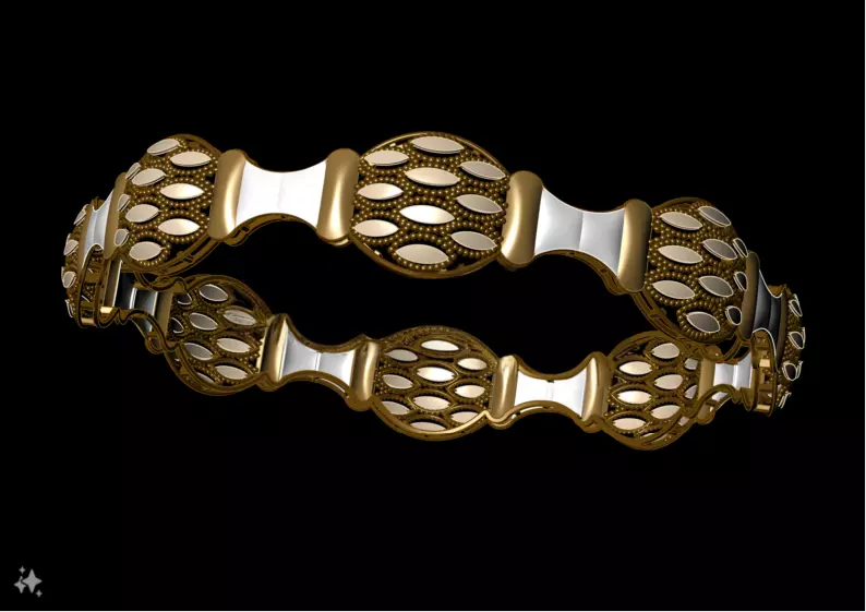 1181 Petal Link Elegance Bangle 10gm 3D print model_1