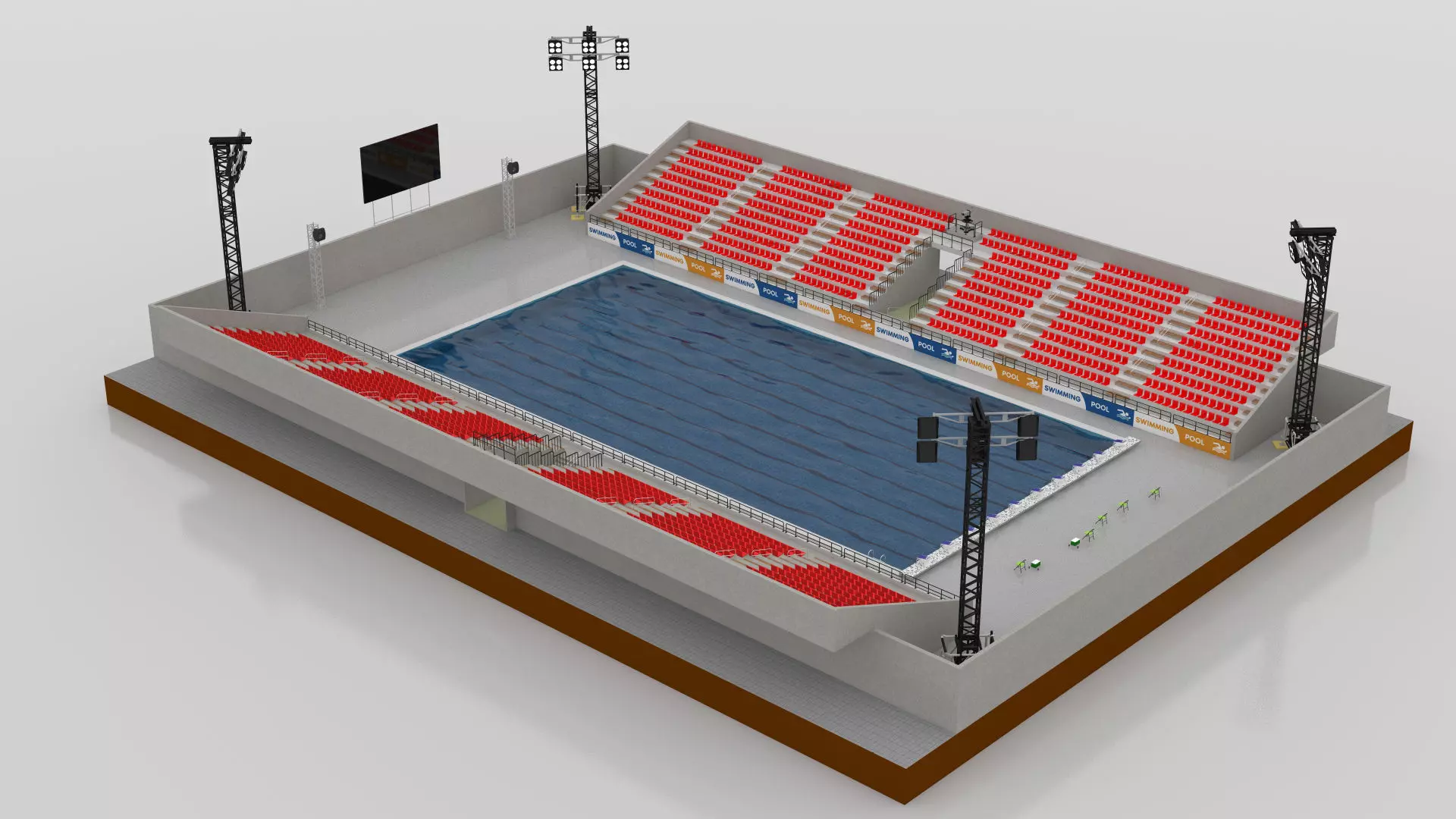 Outdoor Olympic Swimming Pool 3D model