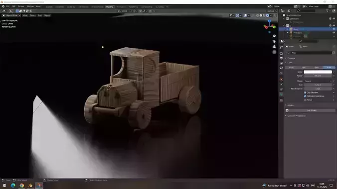 Image of a 3d car model in blender
