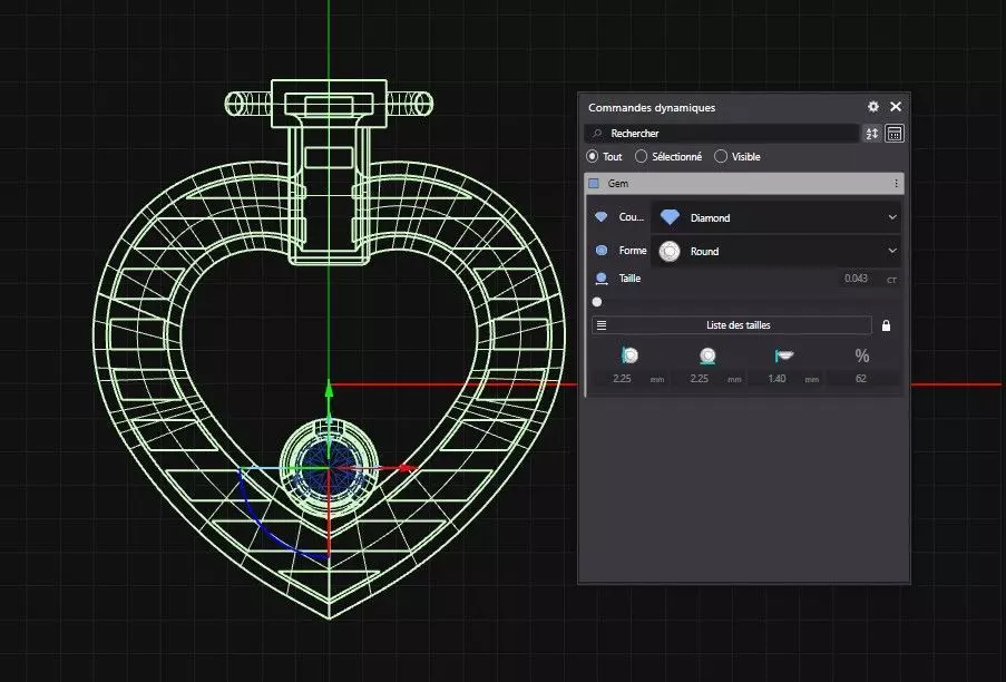 Fred Heart Diamond 3D print model_4