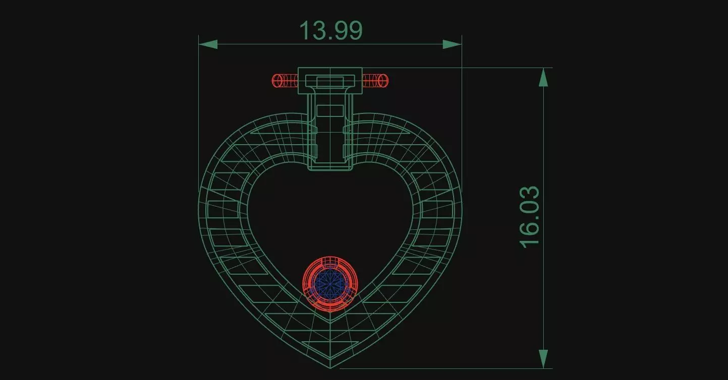 Fred Heart Diamond 3D print model_10