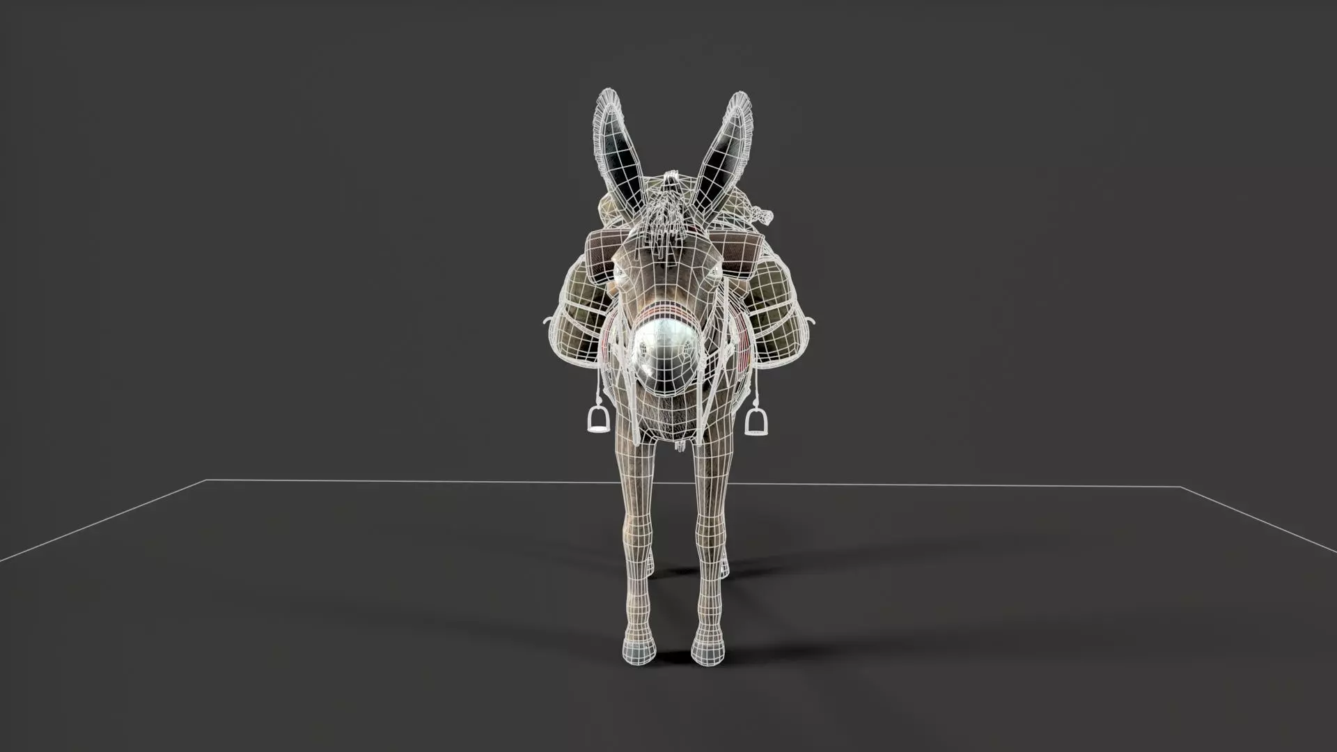 donkey Low-poly 3D model_12