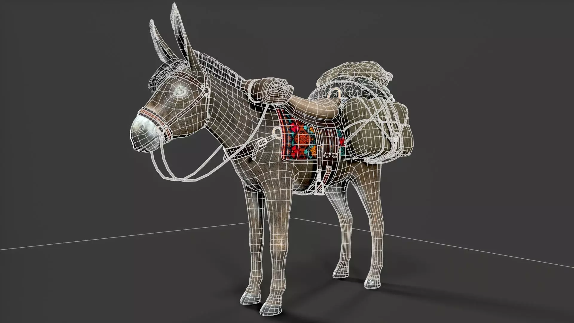 donkey Low-poly 3D model_11