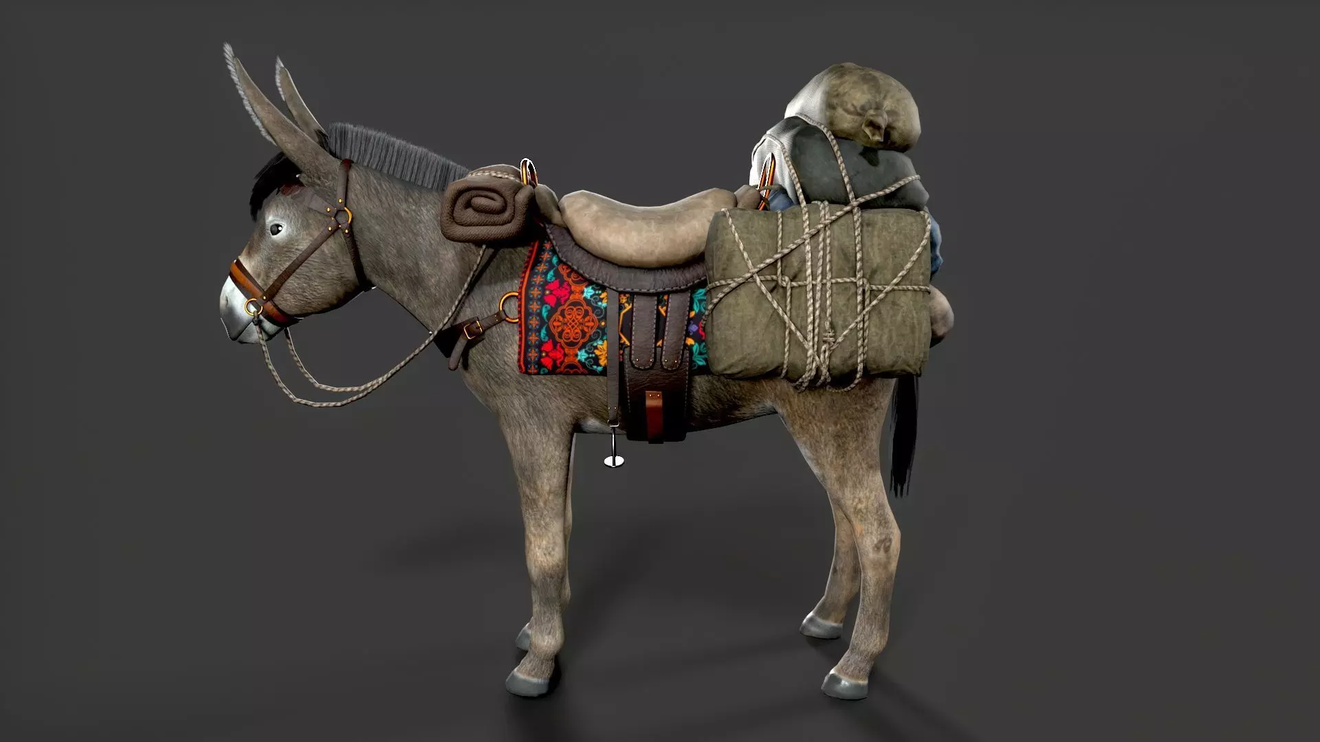 donkey Low-poly 3D model_0