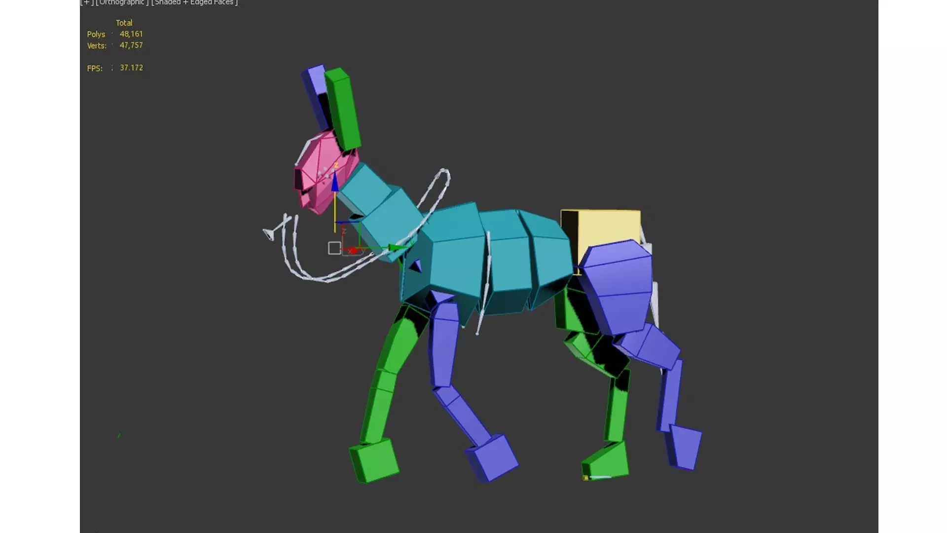 donkey Low-poly 3D model_13
